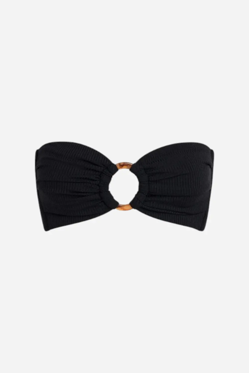 Montce Black Rib Tori Bandeau Bikini Top 1