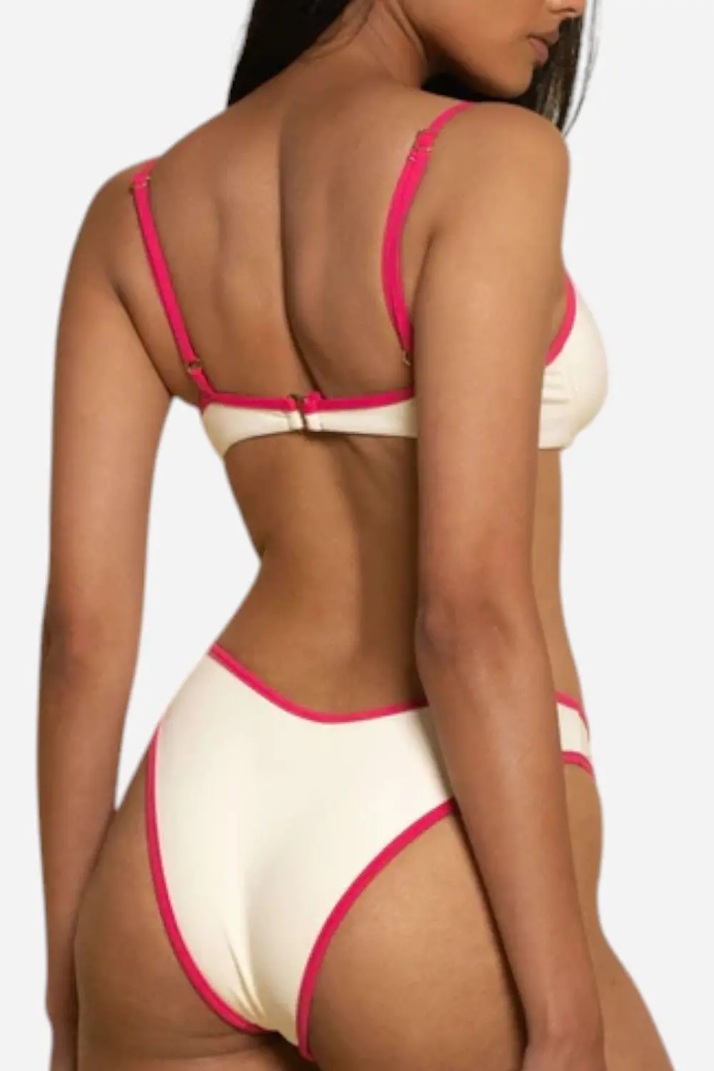 Montce Cream Raspberry Binded Dainty Bikini Top 3