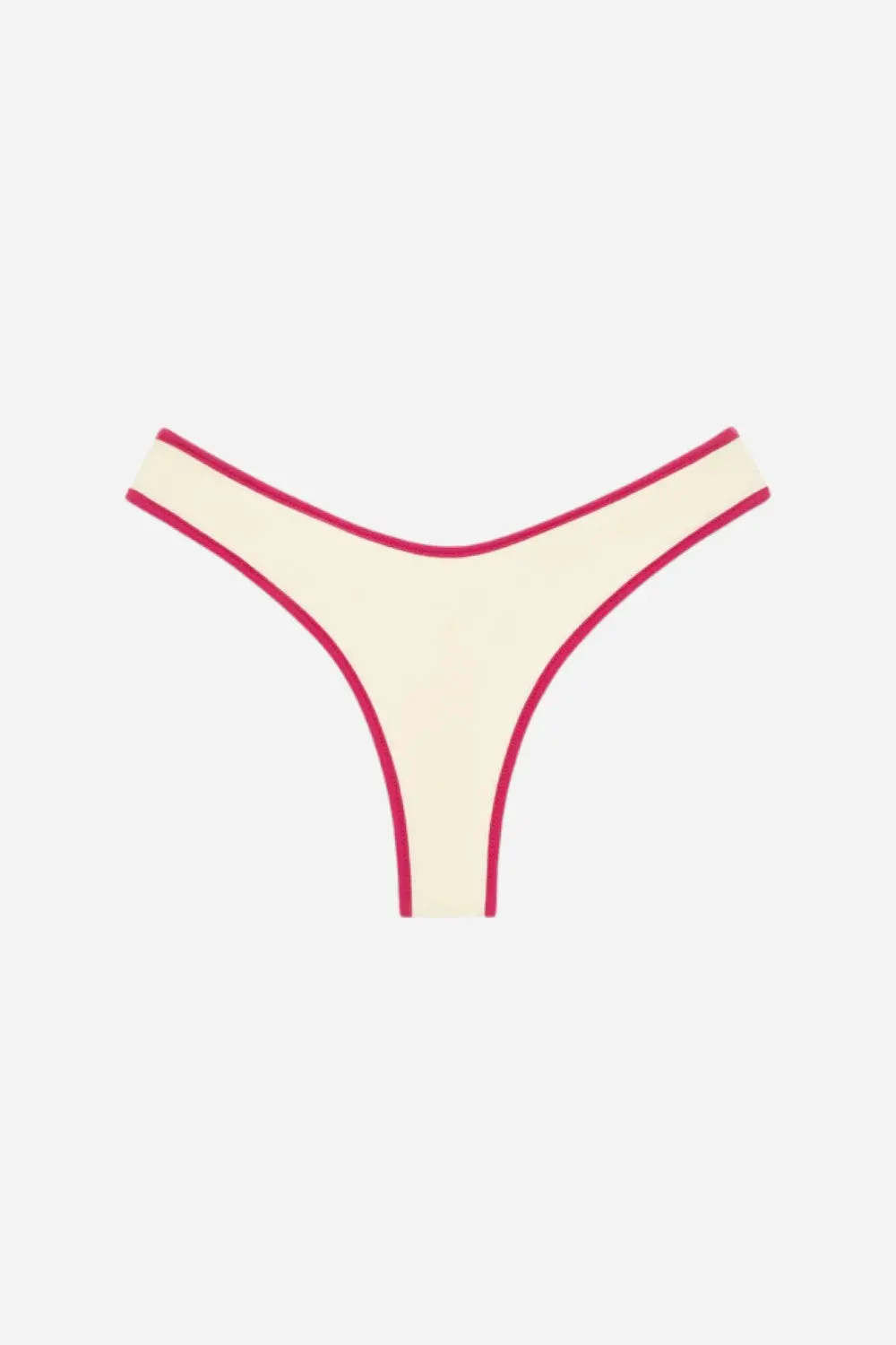 Montce Cream Raspberry Binded Lulu Bikini Bottom 1