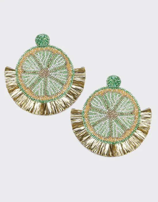 Olivia Dar Mosaic Citrus Earrings In Lemon Lime 1