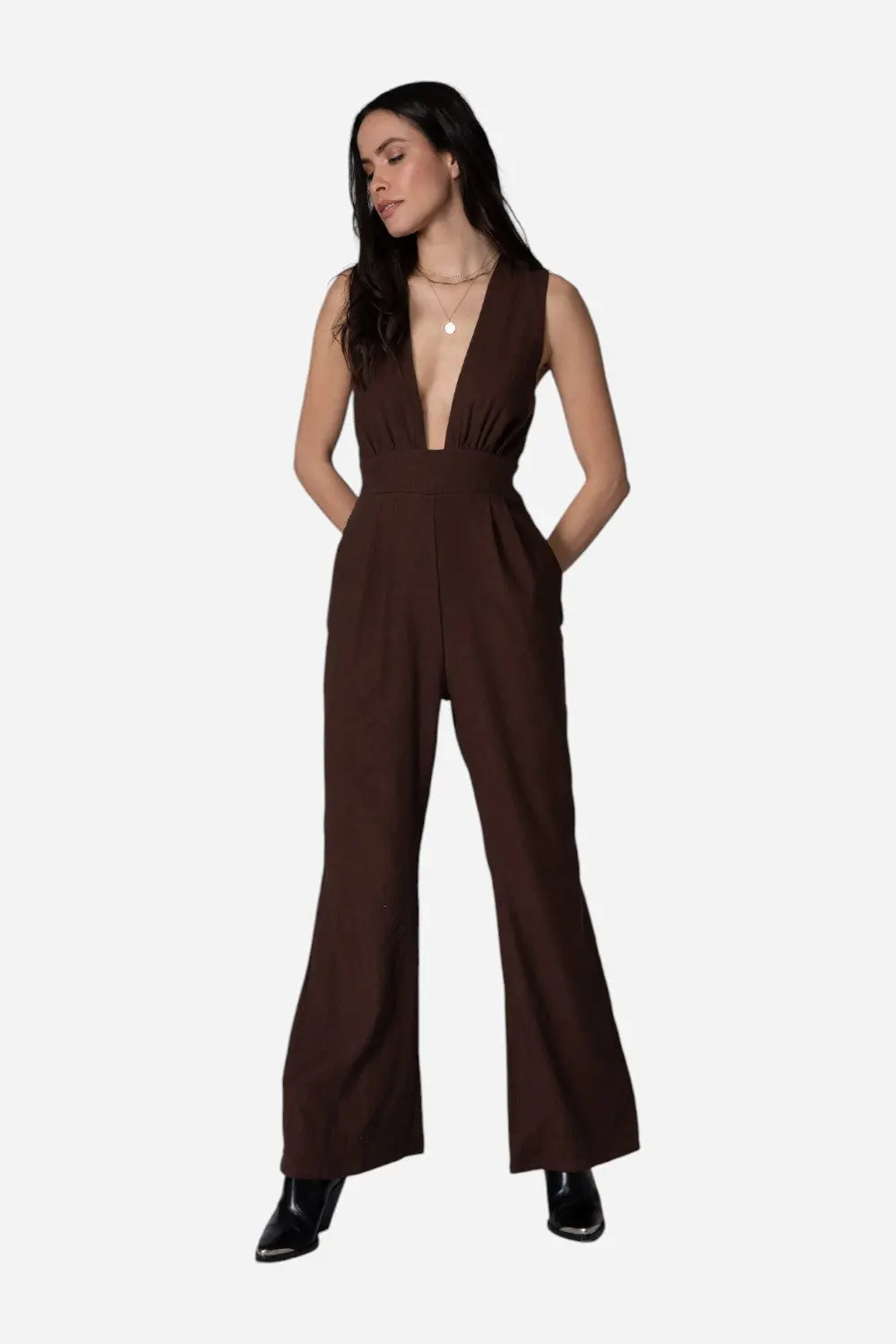 Stillwater Mothers Wide Leg Jumpsuit In Oak 1