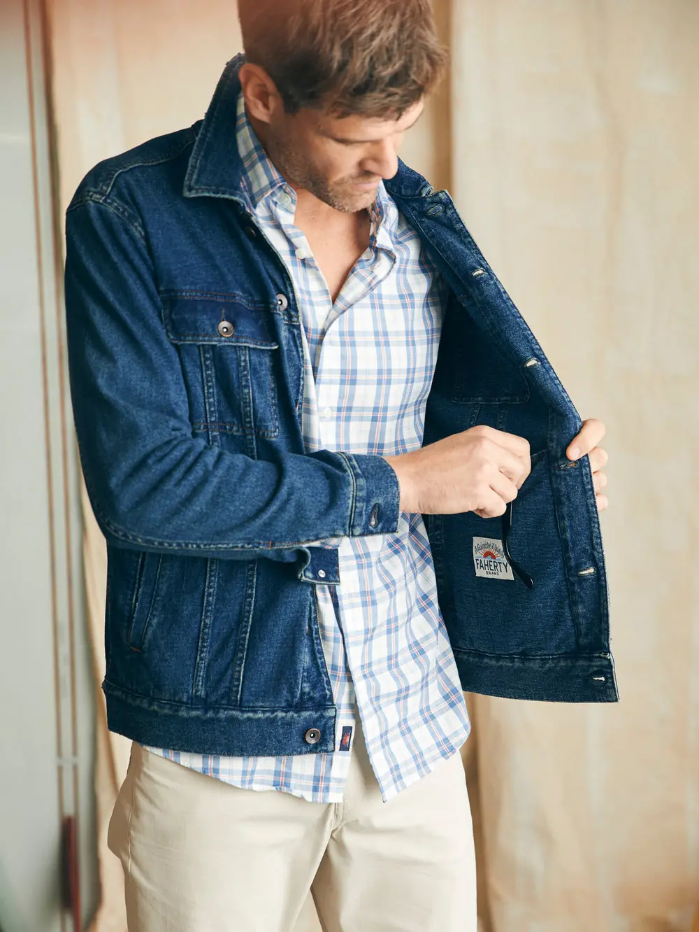 Faherty Movement Shirt In Spring Valley Plaid 5