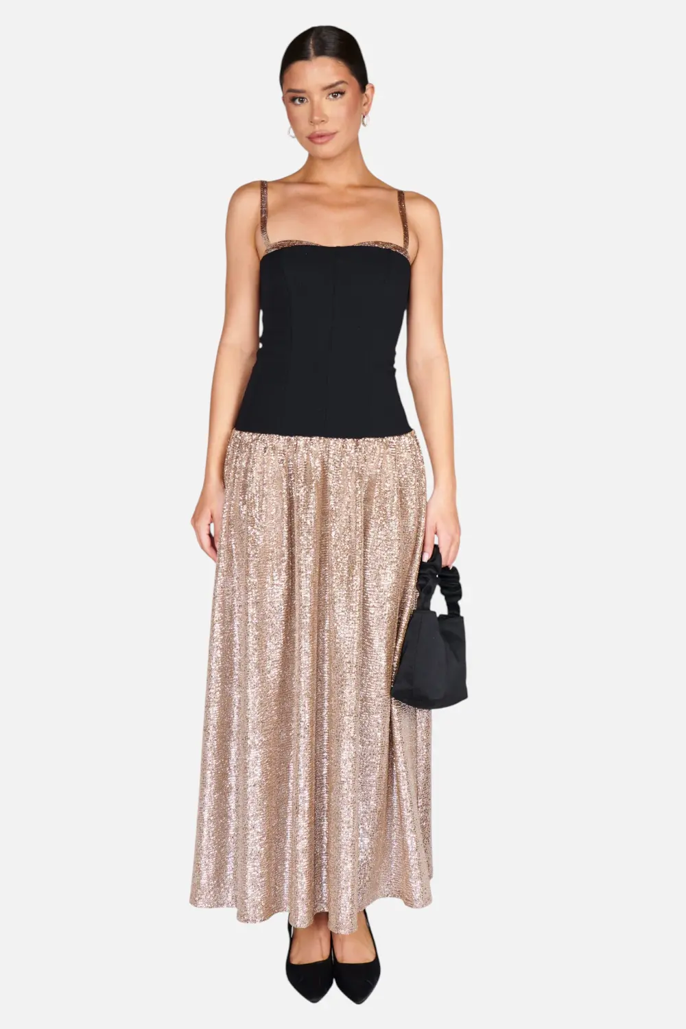 Show Me Your Mumu Hepburn Midi Dress Silver Confetti 1