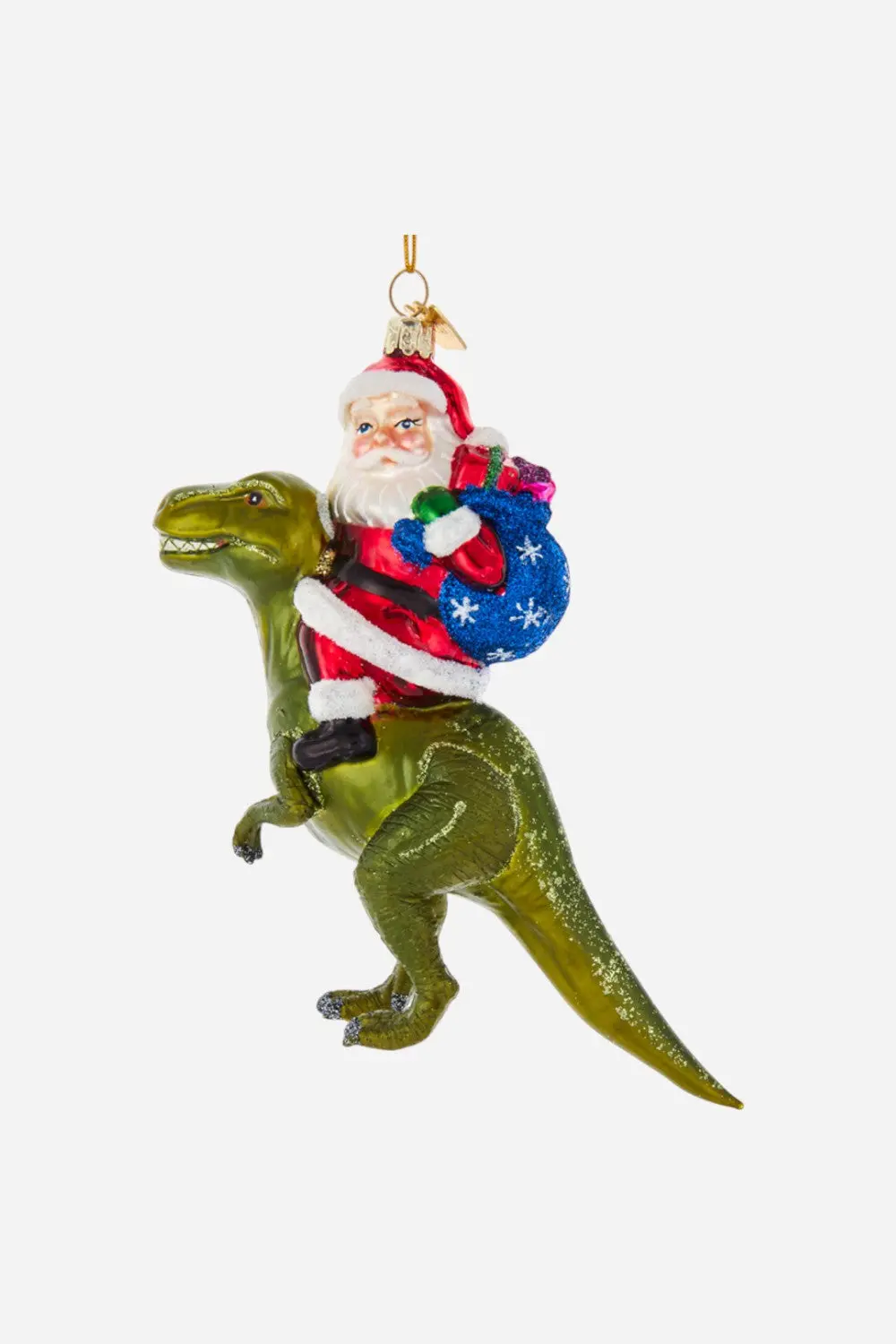 Santa On Dinosaur Ornament 1