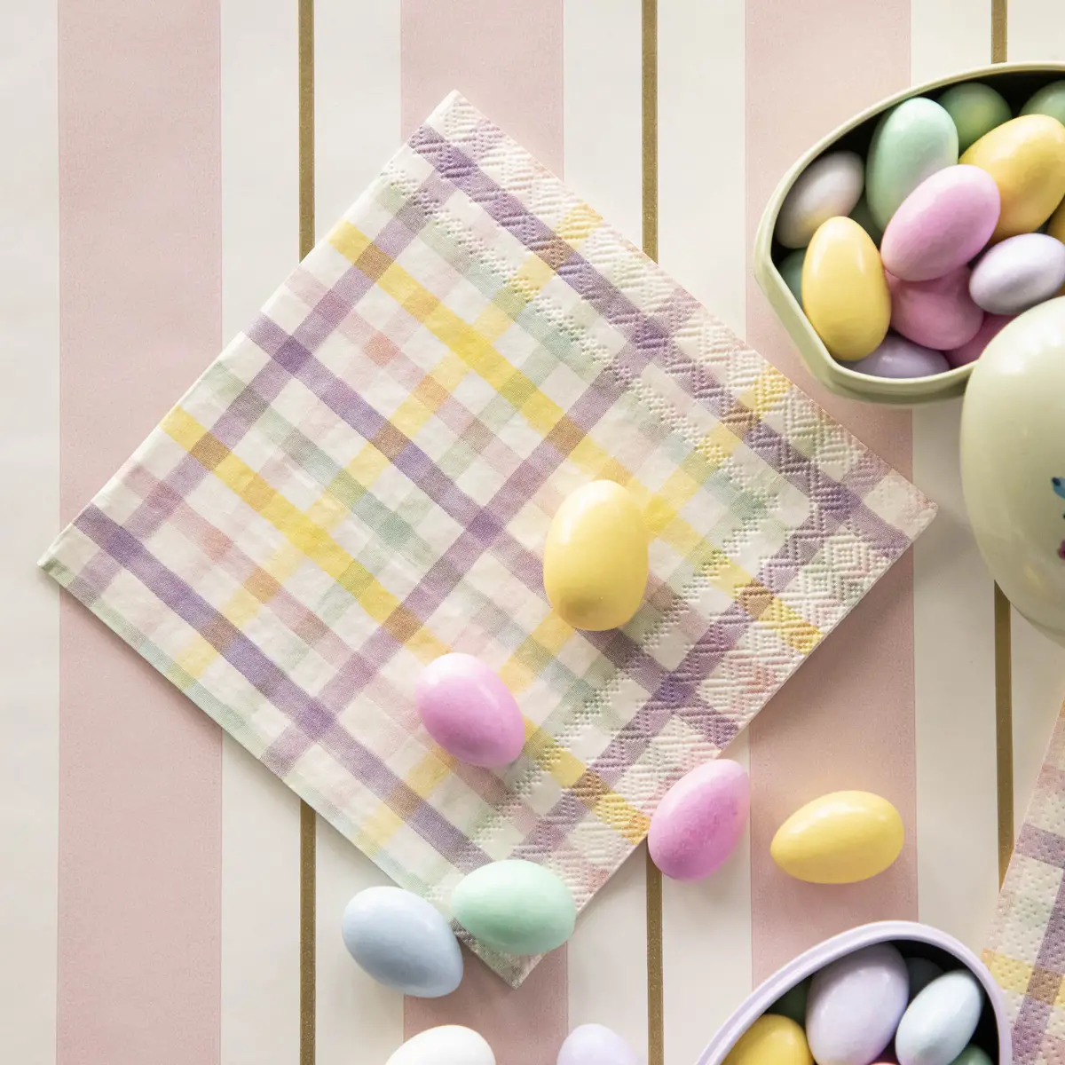 Spring Plaid Guest Napkins - Set Of 16 2