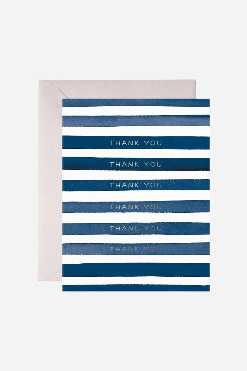 Navy Stripes Thank You Greeting Card – Classic & Elegant 1