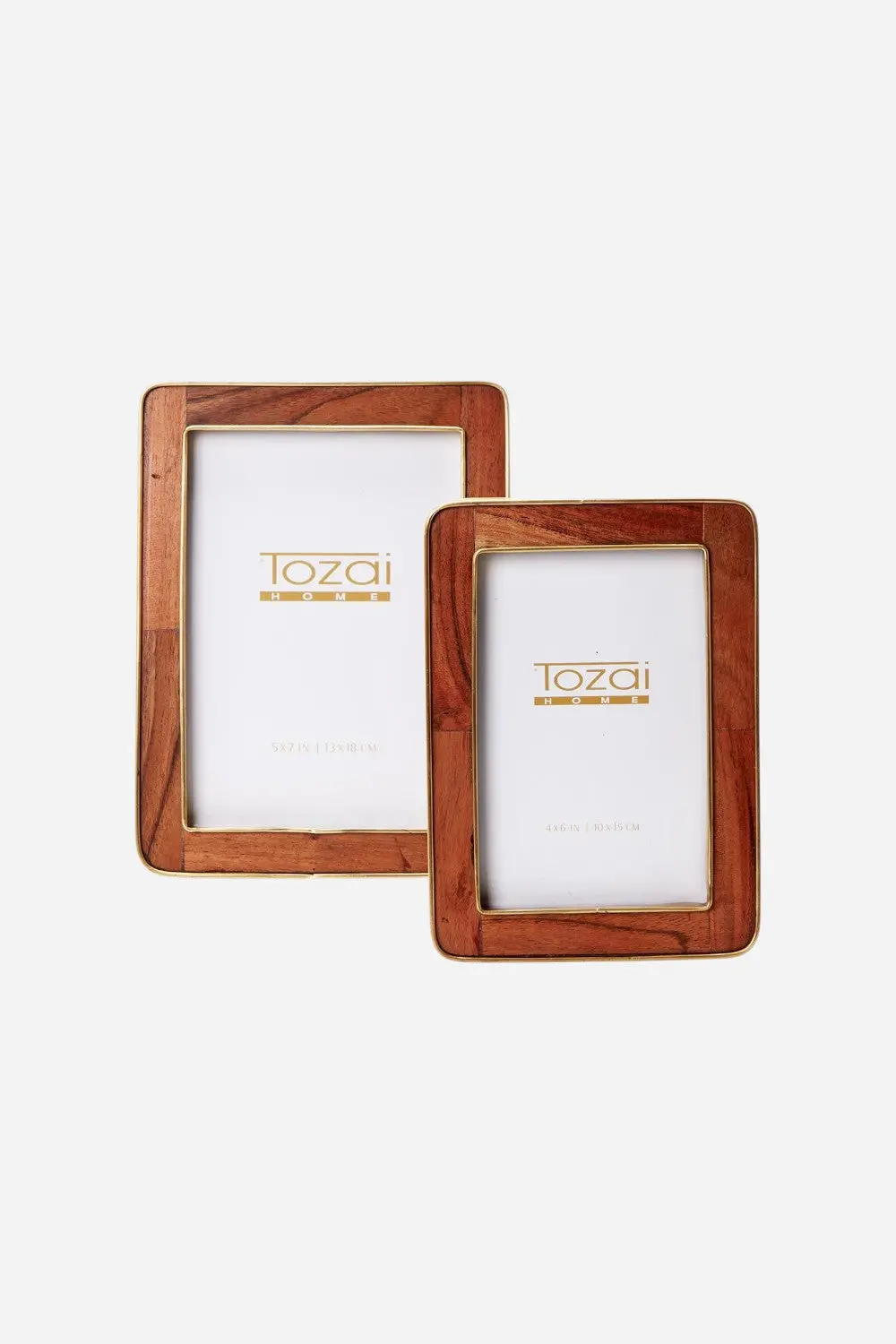 Nelson Rounded Edge Wood Photo Frame With Brass Edge 1