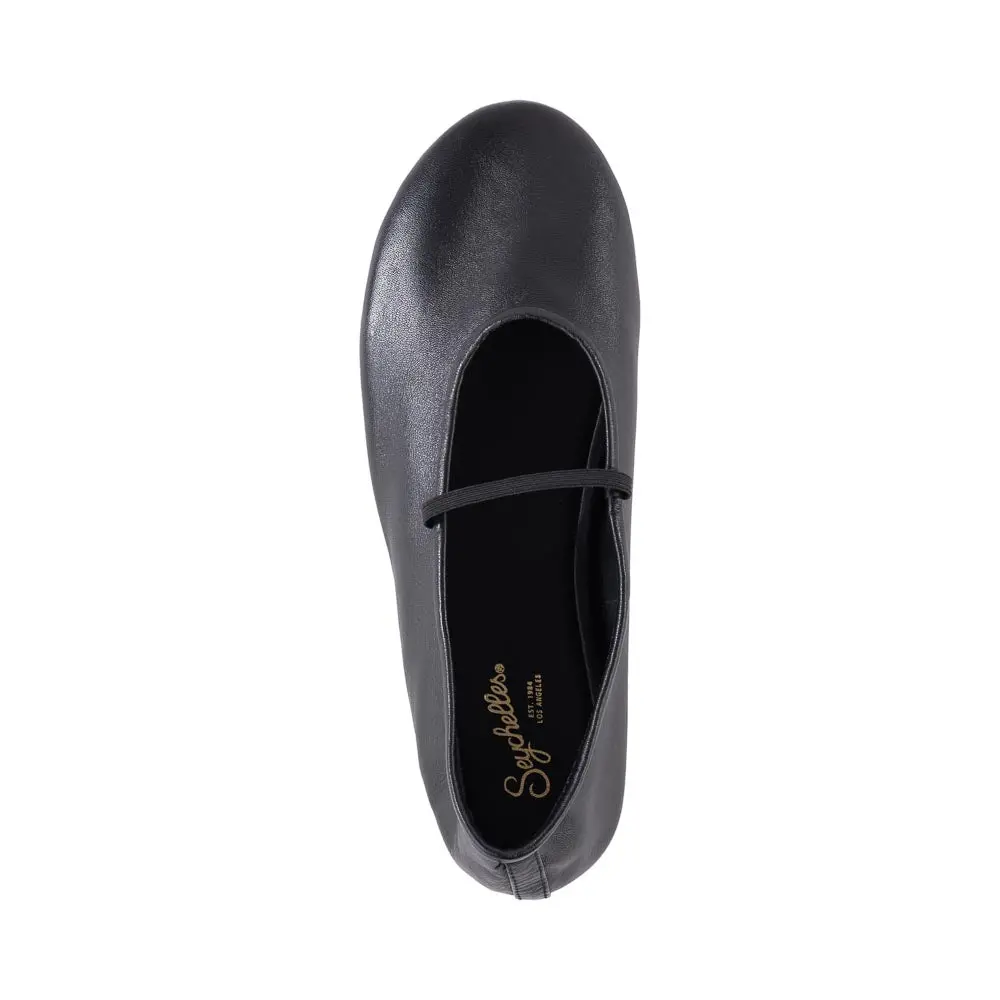 Seychelles Neon Moon Ballet Flat Travel Duo In Black Leather 8
