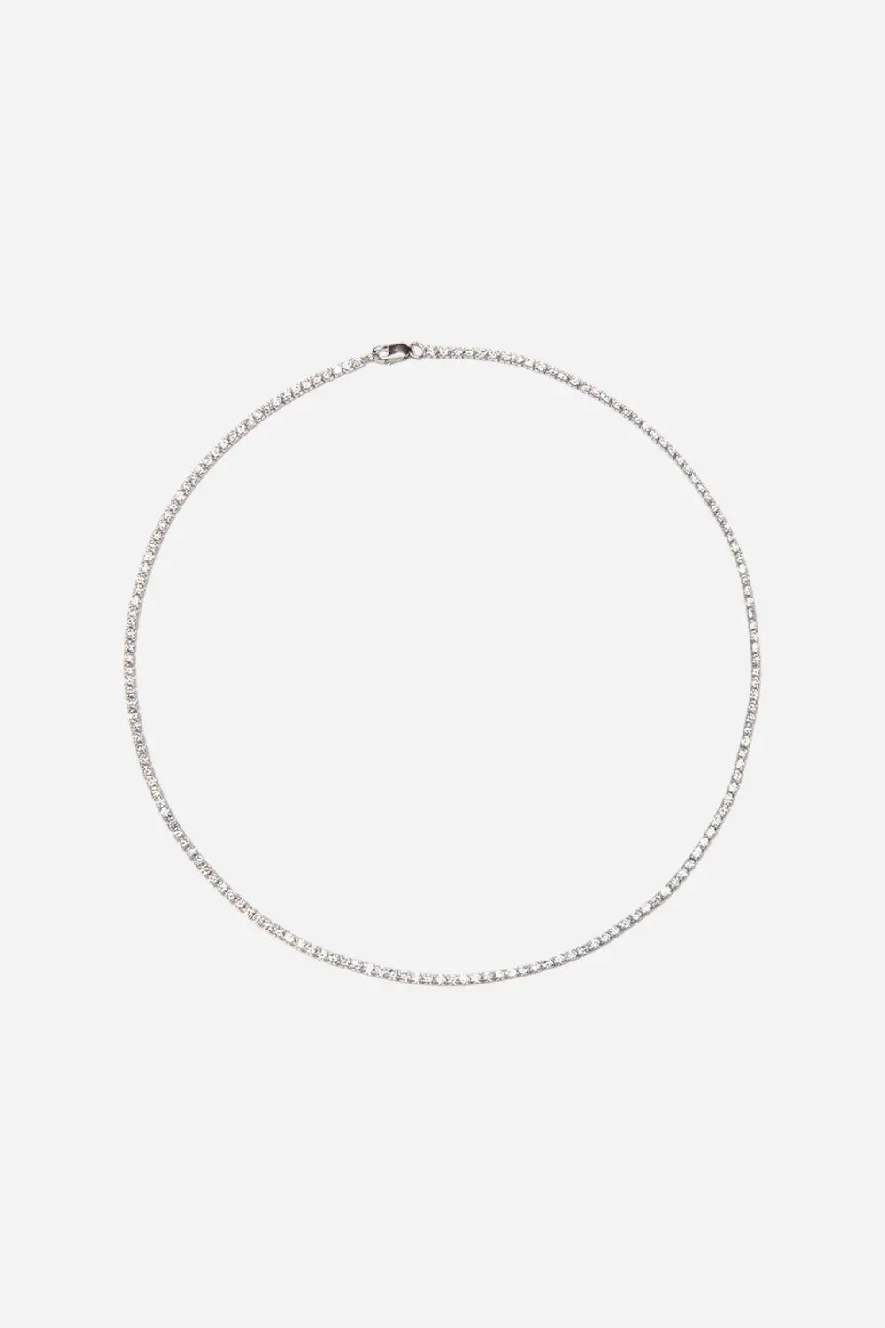 Nickho Rey Tish Tennis Necklace 16" In White Rhodium 1