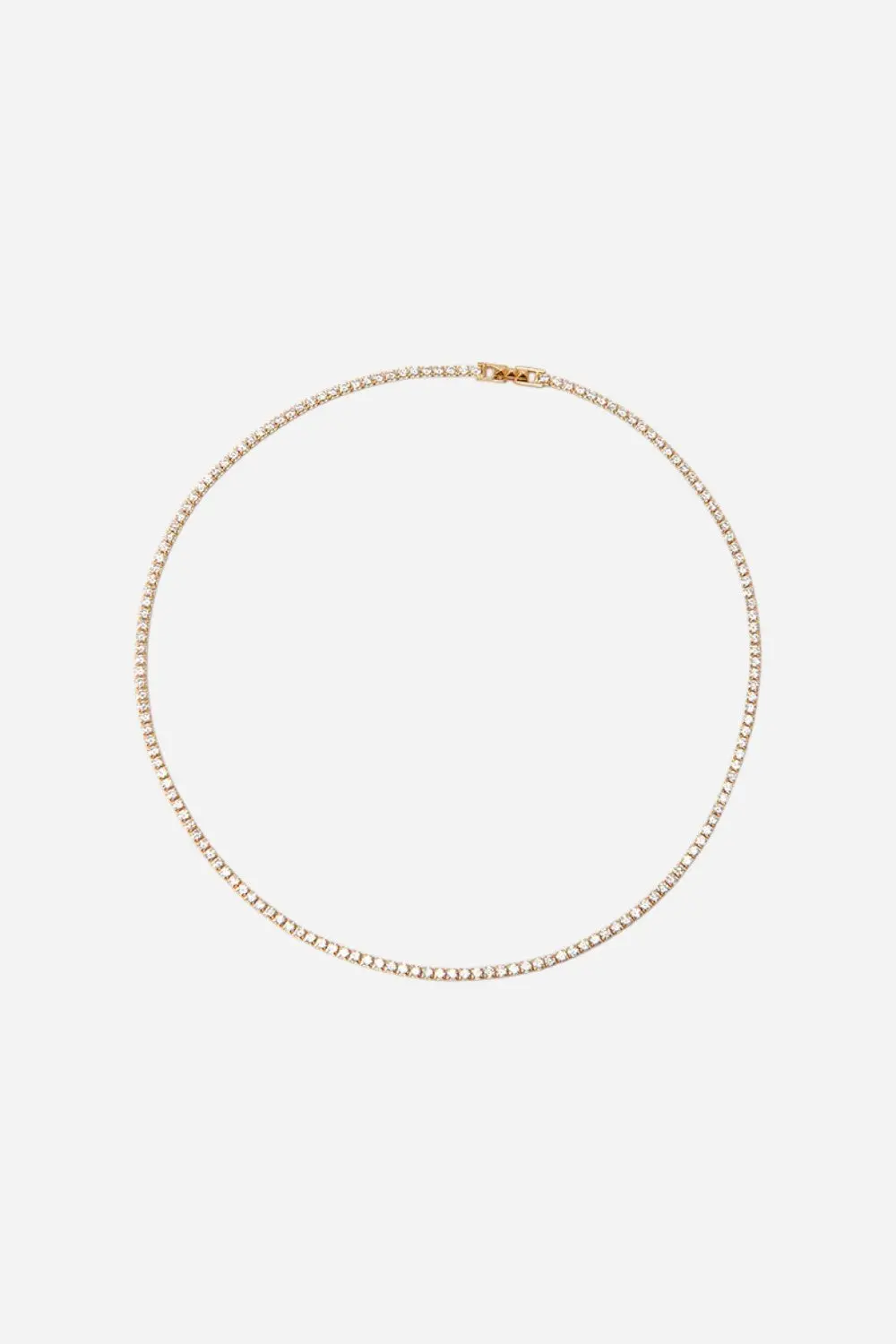 Nickho Rey Tish Tennis Necklace In Gold & Clear Crystals 1