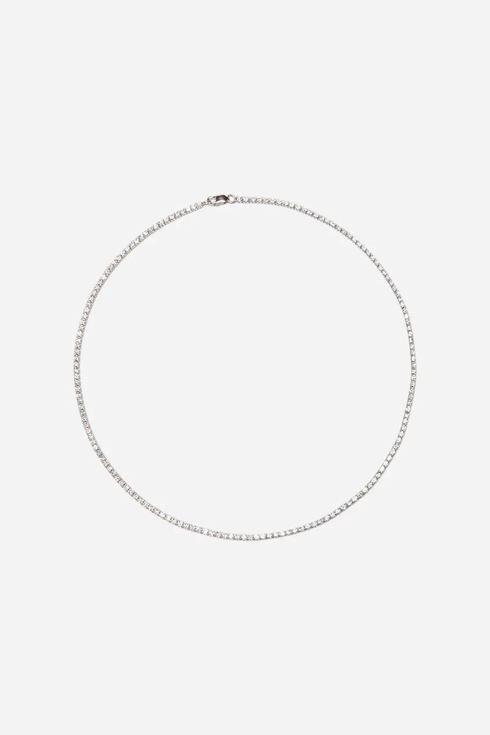 Nickho Rey Tish Tennis Necklace In White & Rhodium 1