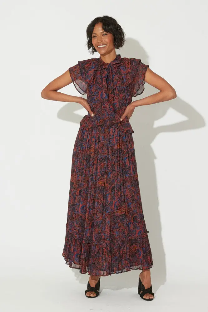Cleobella Nicolette Ankle Dress In Retrograde Paisley 1
