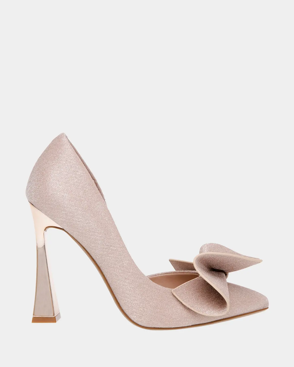 Betsy Johnson Nobble Bow Sparkle Pump In Champagne 1