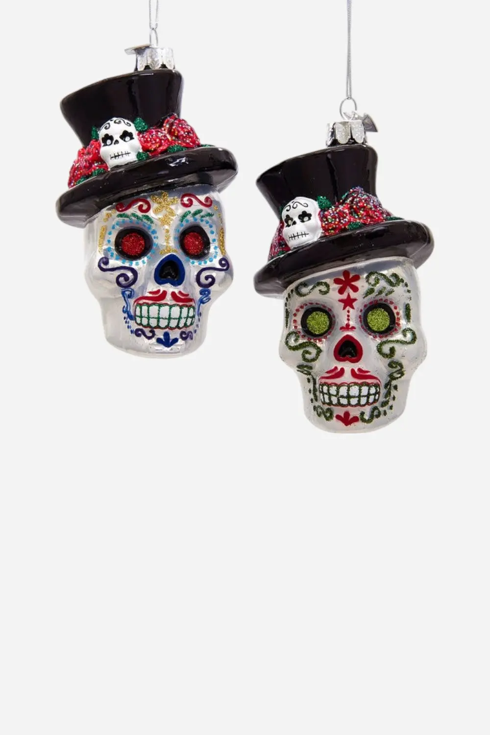 Skeleton Head Ornament In Green 1