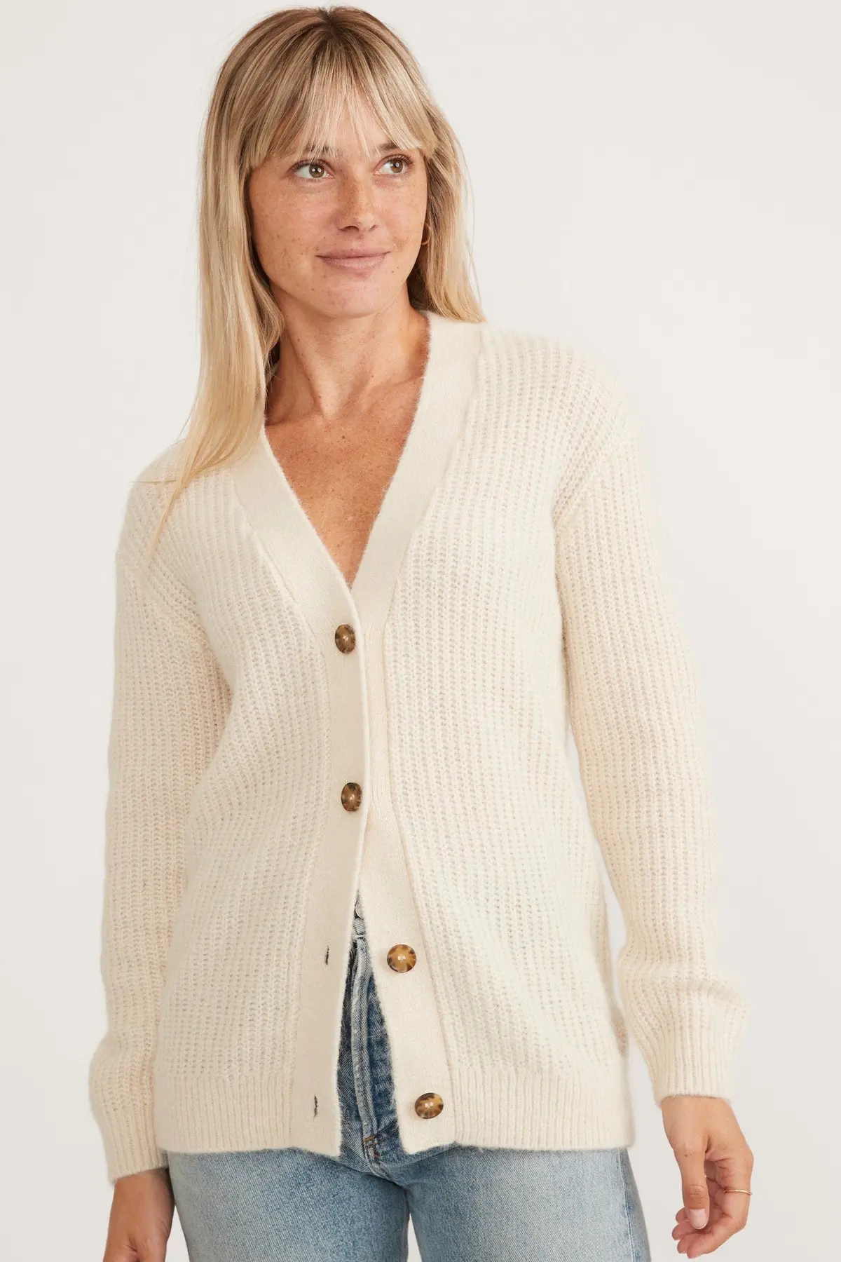 Marine Layer Nova Oversized Cardigan In Ivory 1