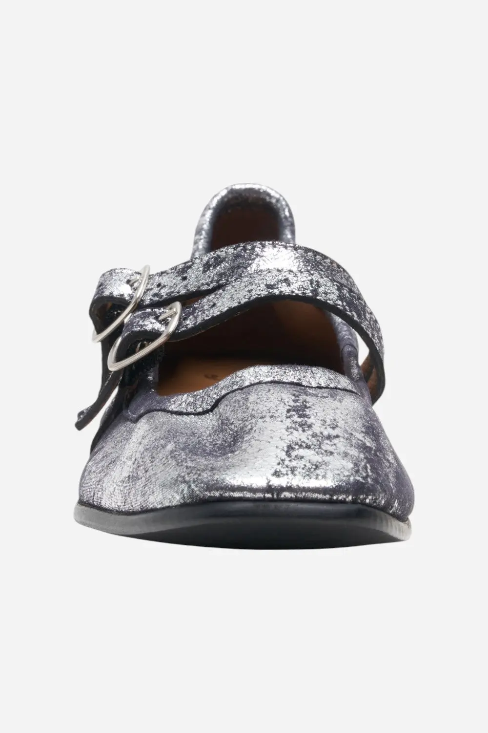 Free People Shoes Gemini Ballet Flat In Silver Distressed 4