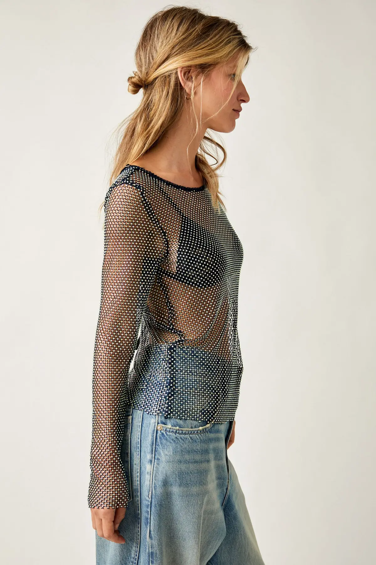 Free People Low Back Filter Finish Longsleeve In Midnight 2