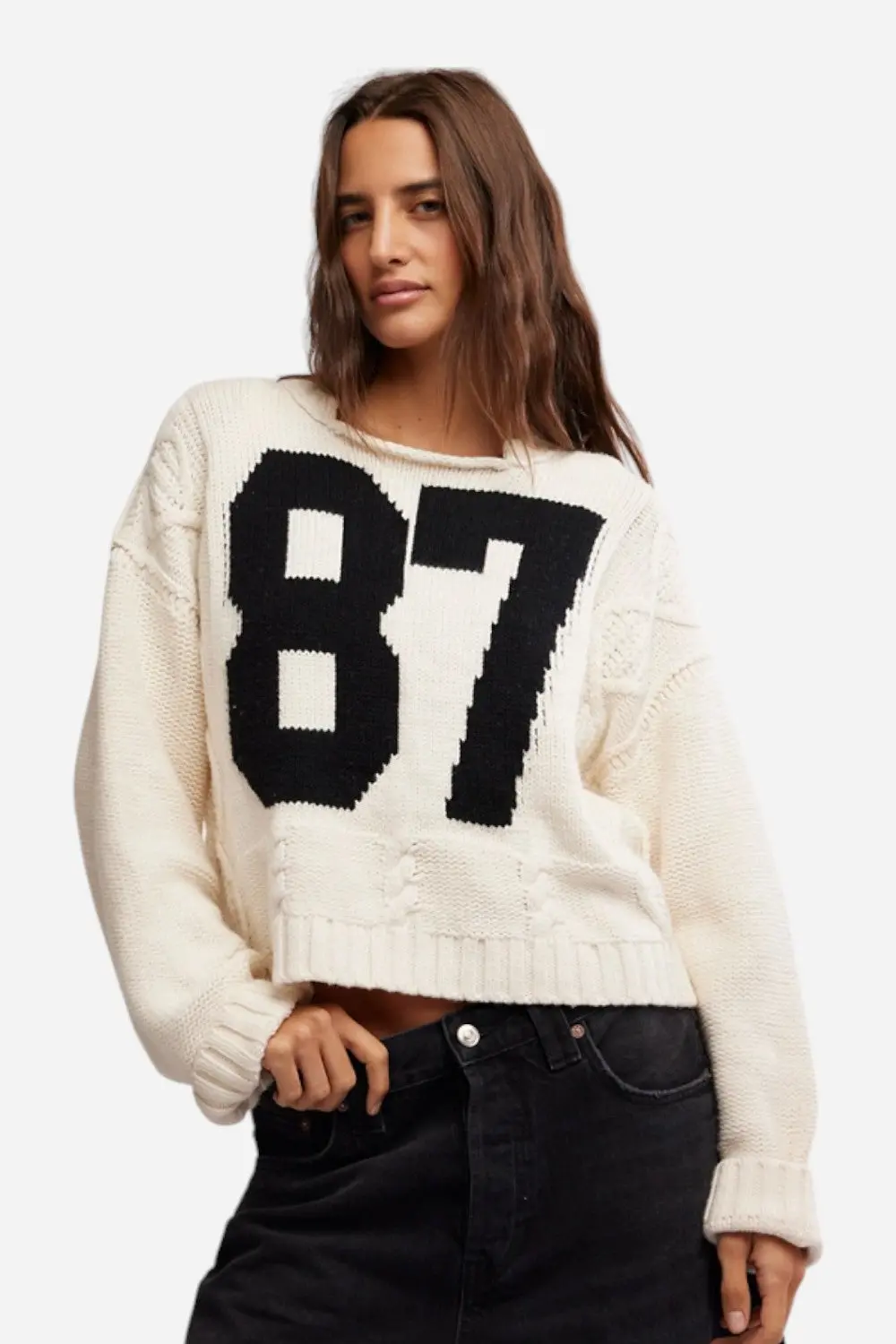 Free People We The Free 87 Pullover In White Combo 1