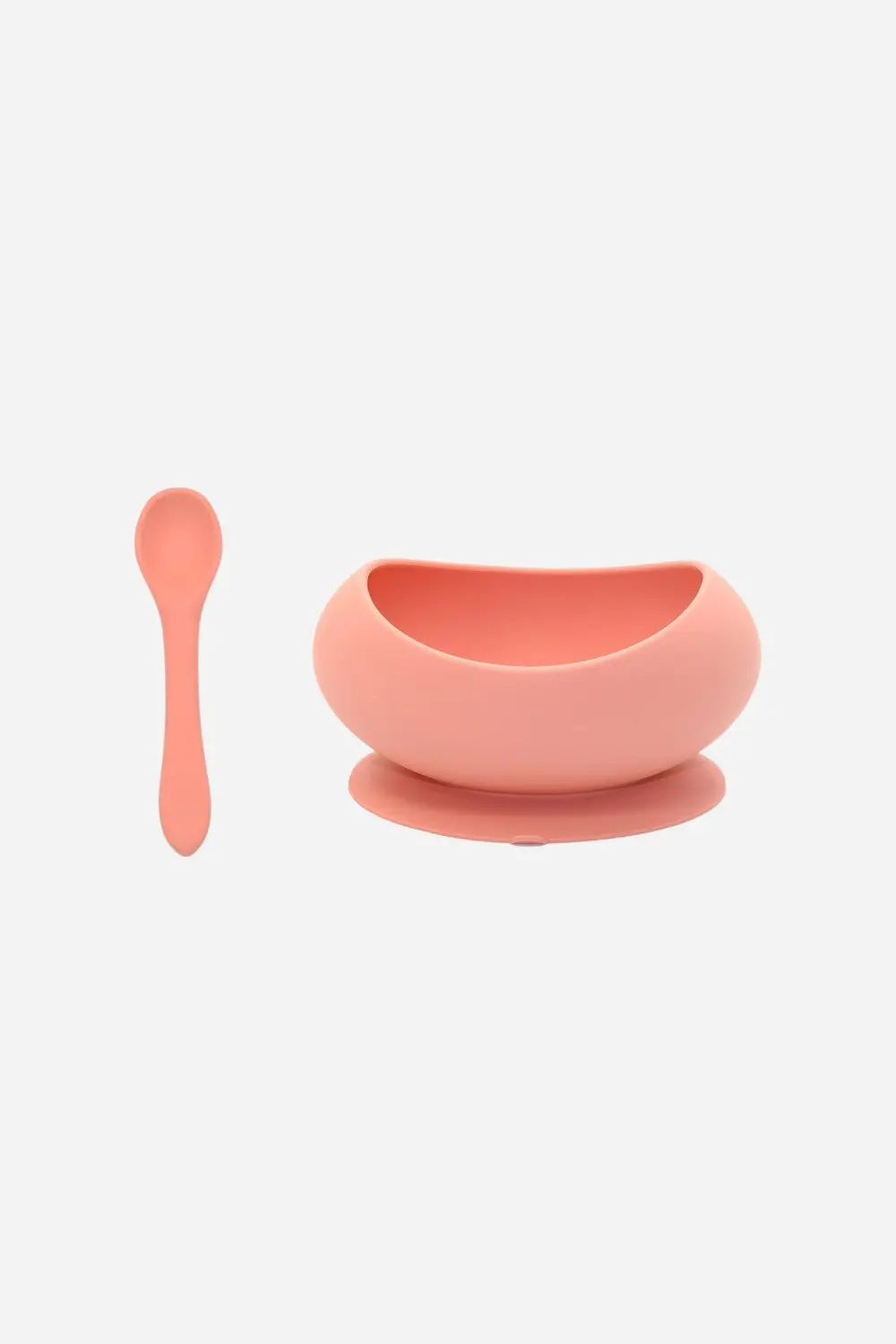 Ob Designs Stage 1 Suction Bowl & Spoon Set In Guava 1