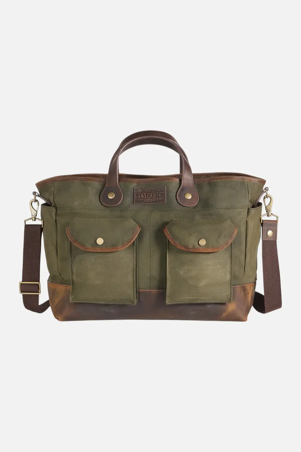 Pendleton Woolen Mills Odyssey Waxed Canvas Messenger Bag In Olive 1
