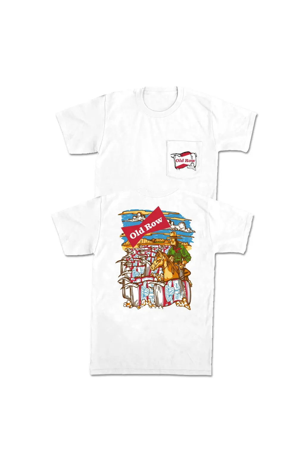 Old Row The Beer Herder Pocket Tee In White 1