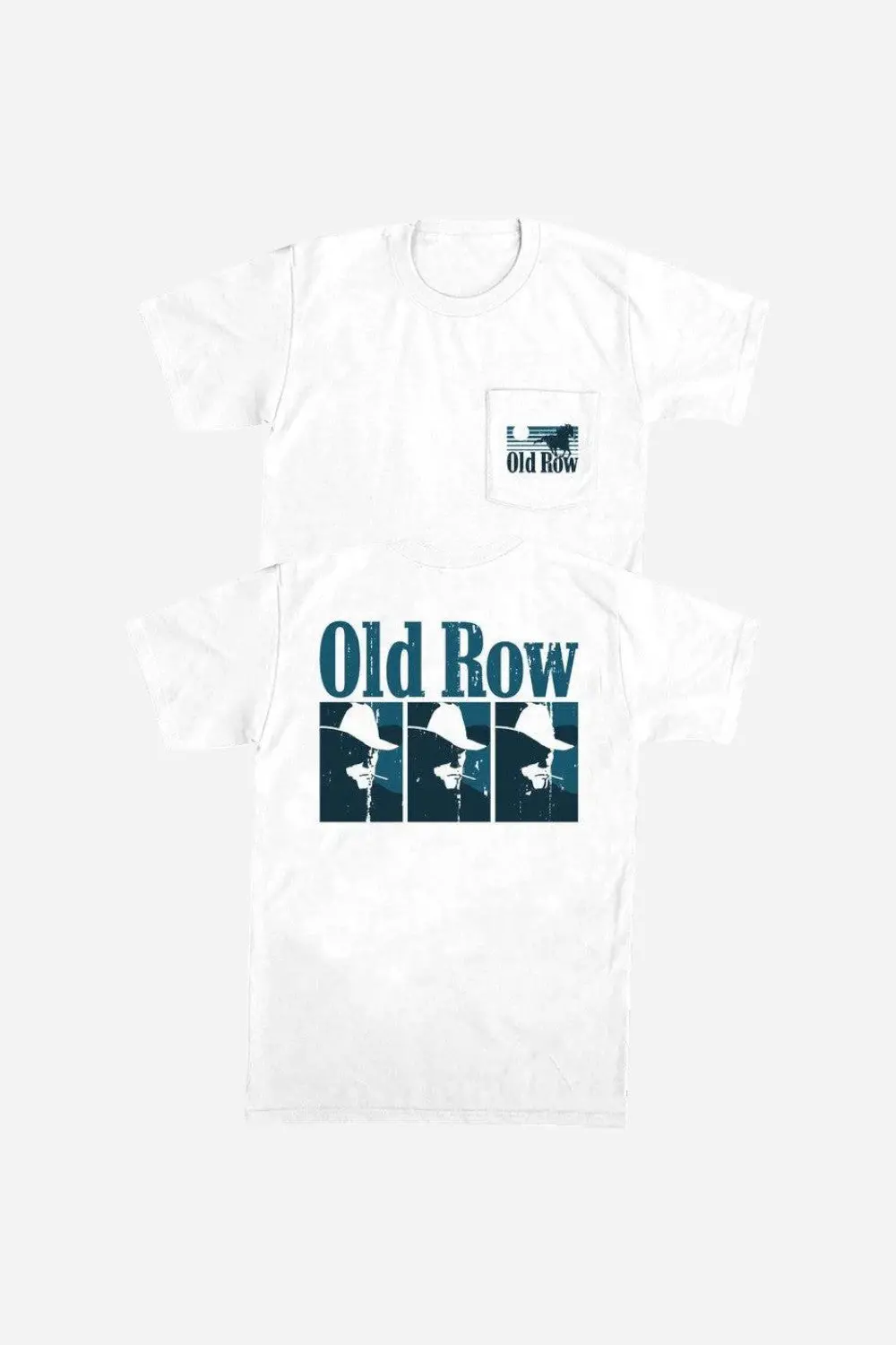 Old Row Smokin' Cowboy Repeat Pocket Tee In White 1