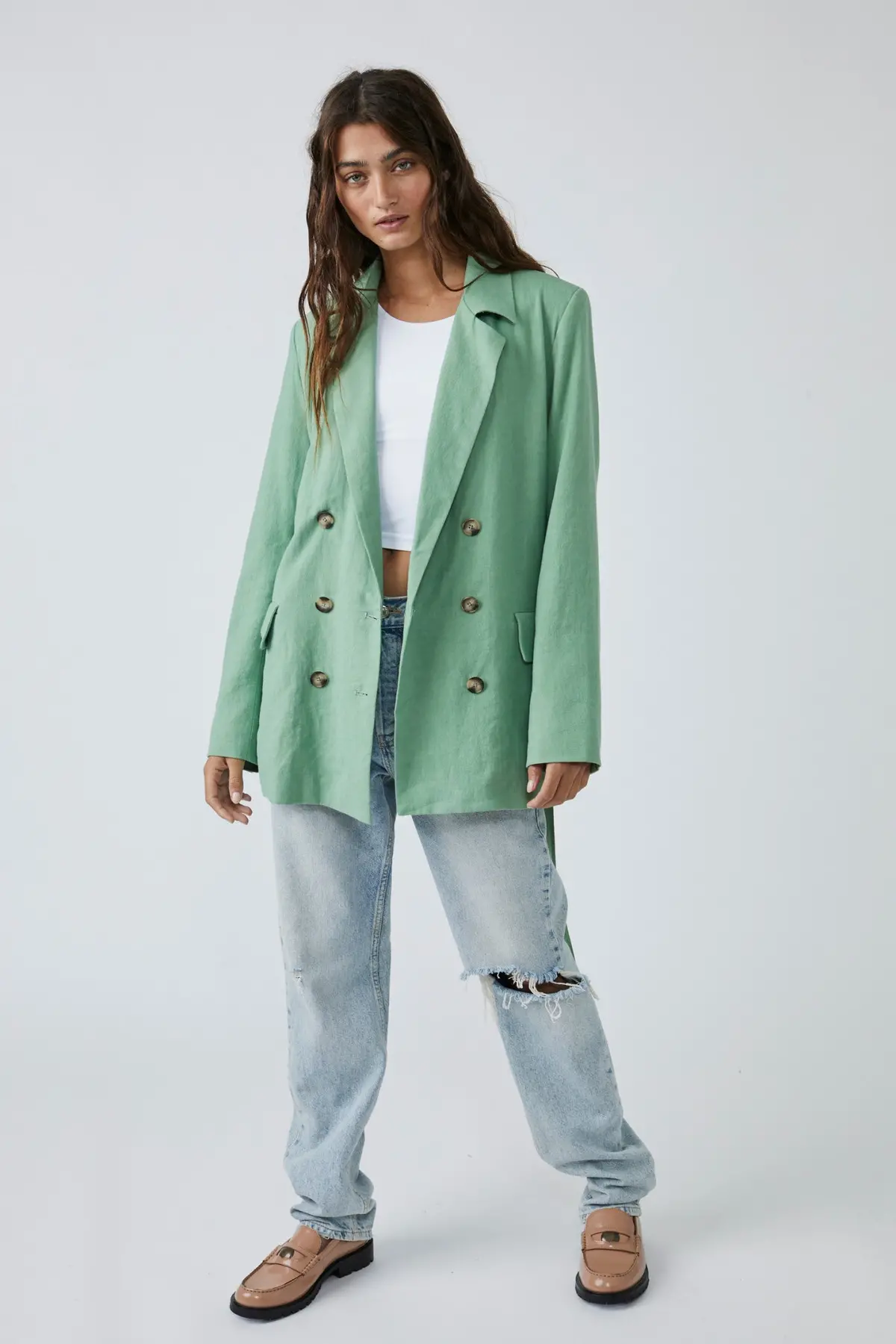 Free People Olivia Blazer In Grassland 1