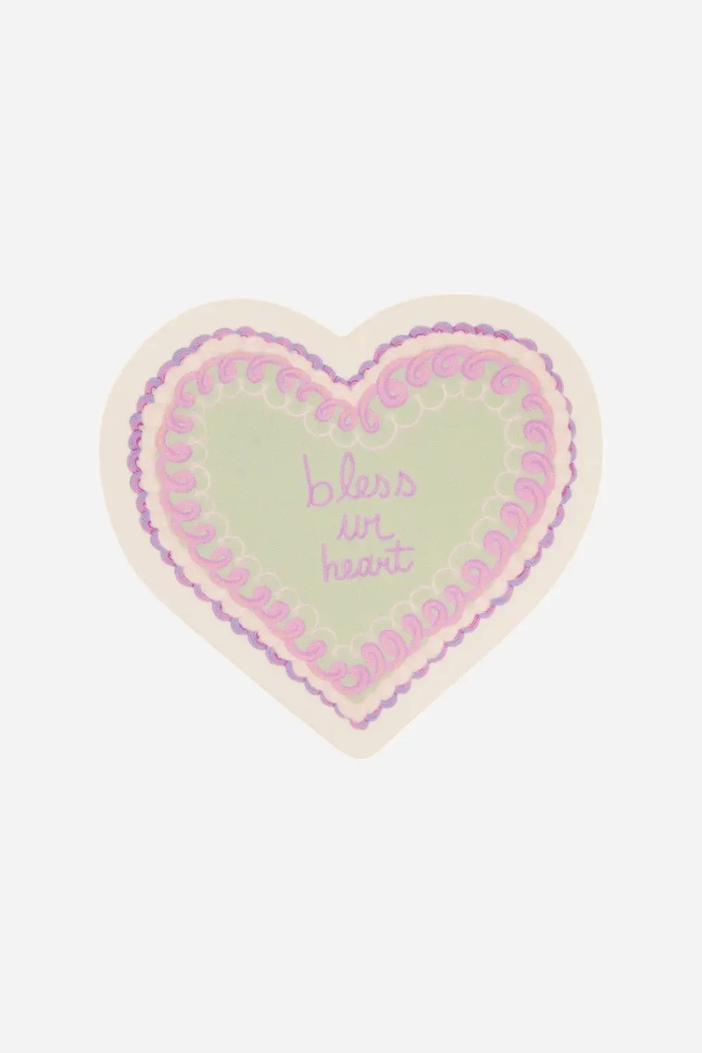 One & Only Paper Bless Ur Heart Purple Vintage Heart Cake Sticker 1