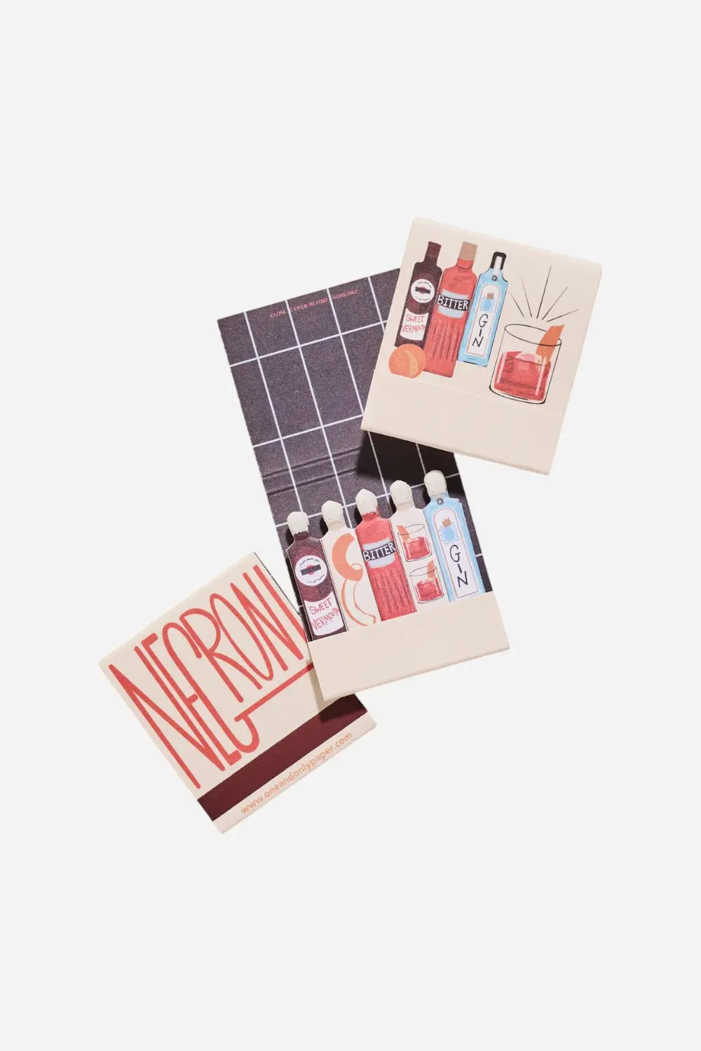 One & Only Paper Negroni Printed 10 Stem Matchbook 1