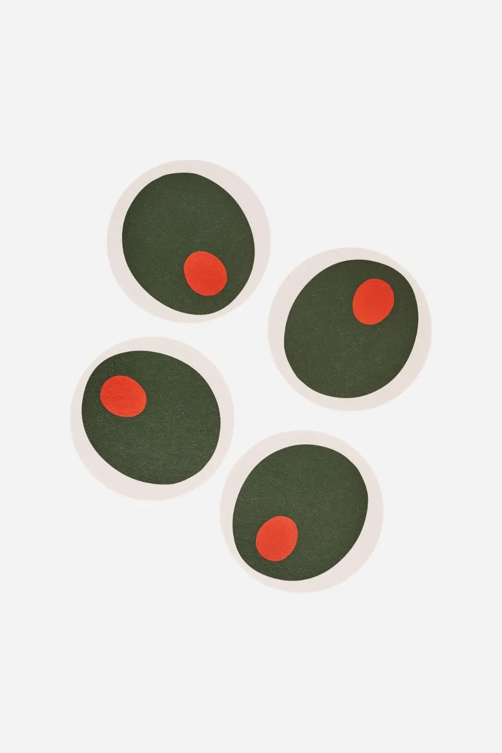 One & Only Paper Pimento Olive Coasters | Set Of Four 1