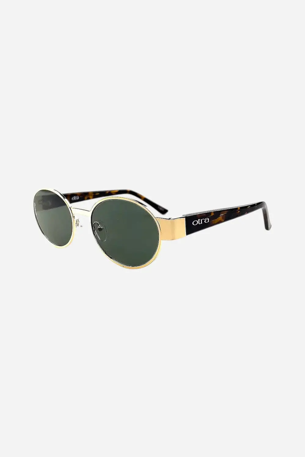 Otra Eyewear Echo Sunglasses In Gold Tort/Green 1