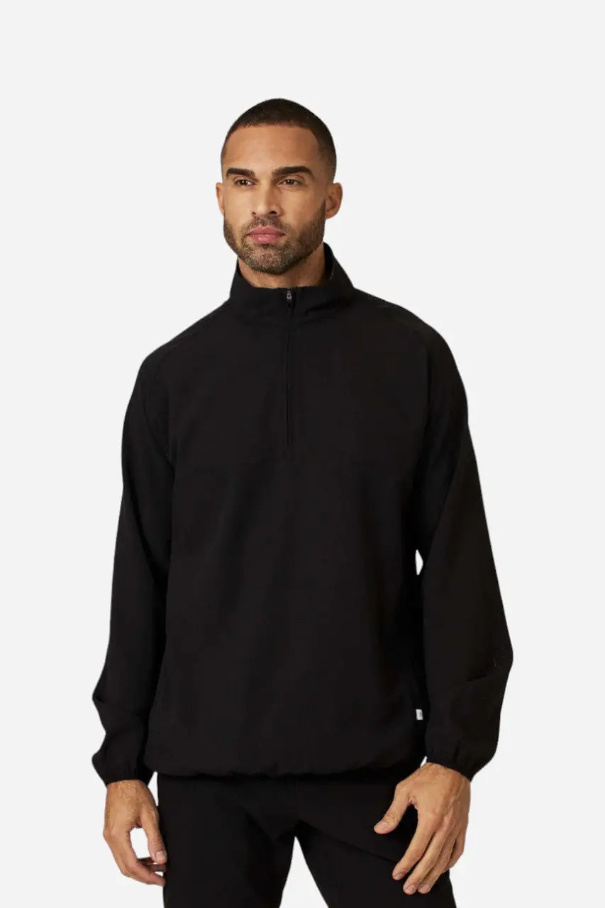 7 Diamonds Oxygenate Solid Quarter-Zip Pullover In Black 1