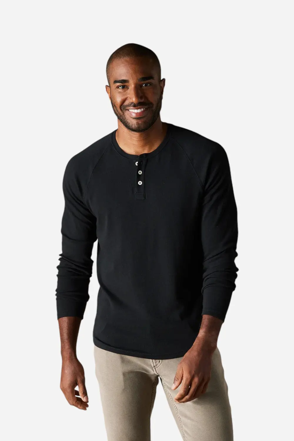 The Normal Brand Puremeso Everyday Henley In Black 1