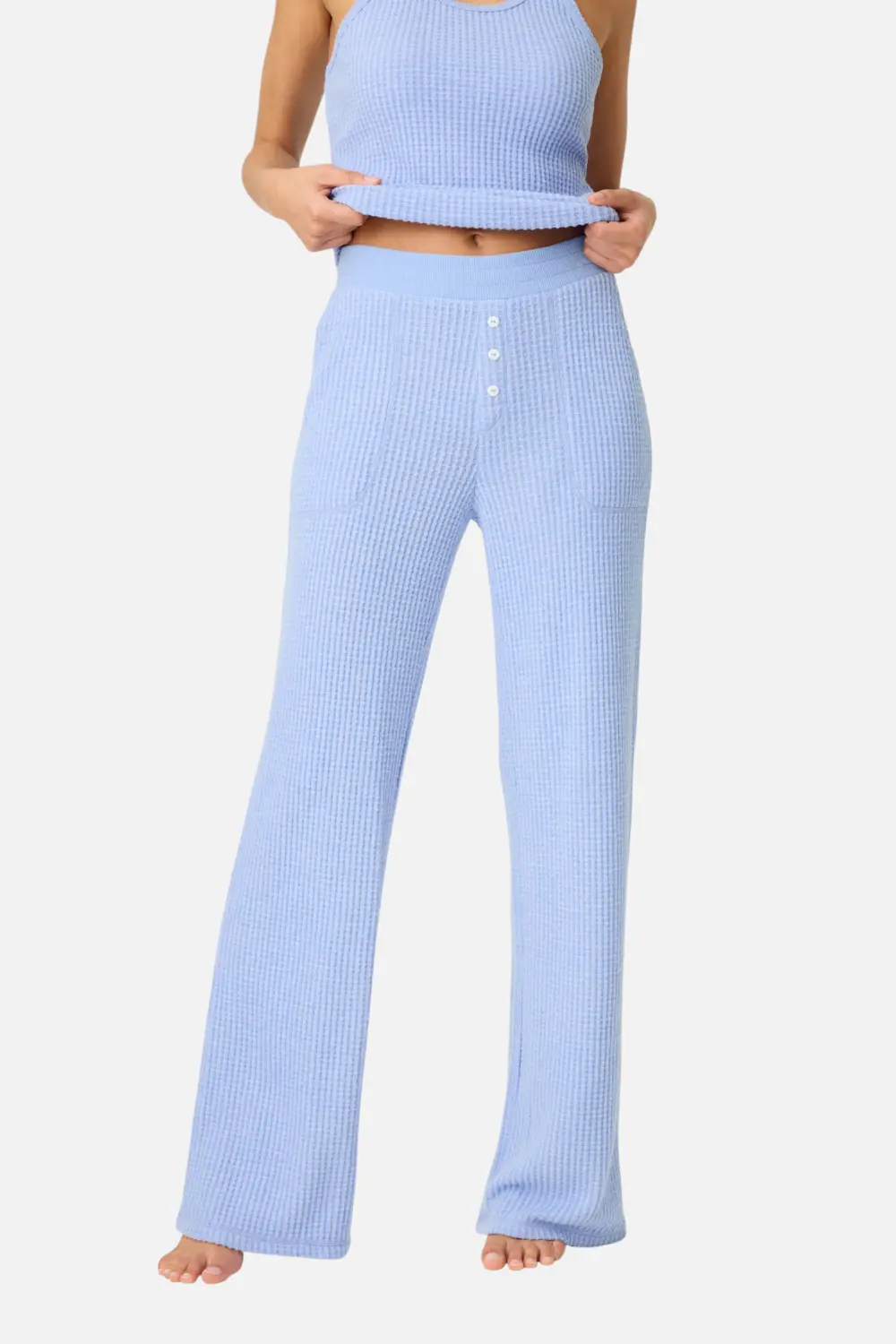 Pj Salvage Morning Waffles Pant In Periwinkle 1