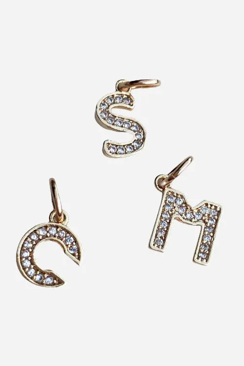 Farrah B Pave Letter Charm - Letter D 1