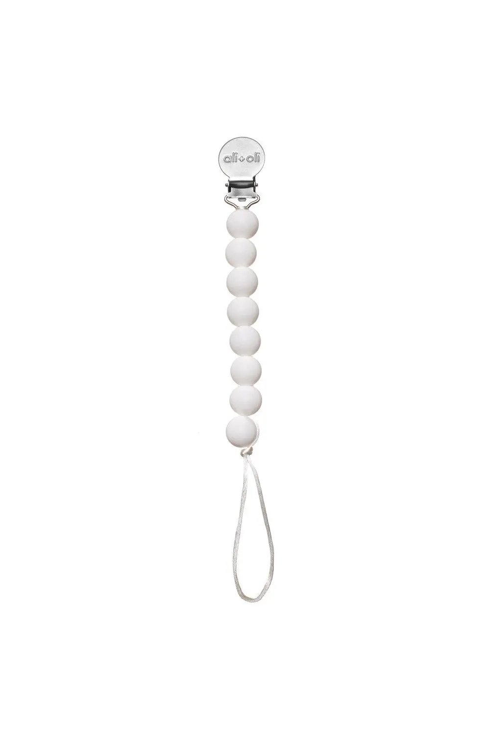 Ali + Oli Pacifier Clip In White 1