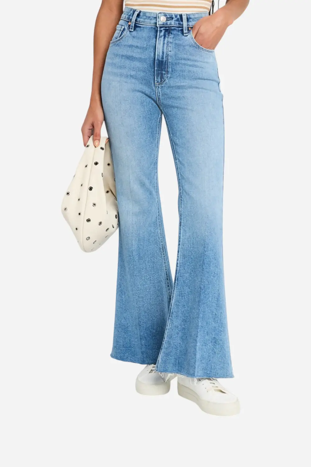 Paige Marlow Skimmer Raw Hem Jeans In Bebop 1