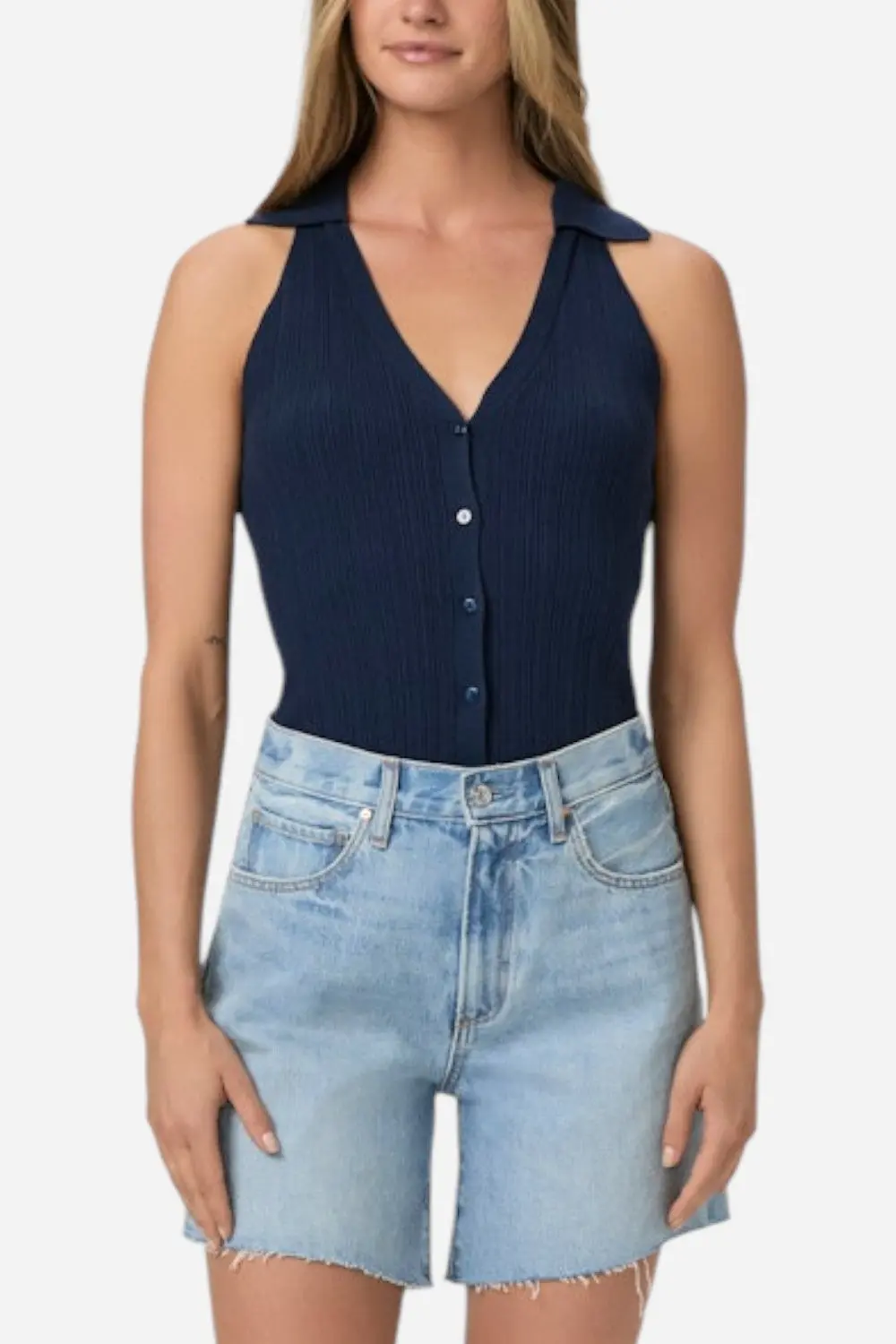 Paige Noellia Sweater Tank Navy 1