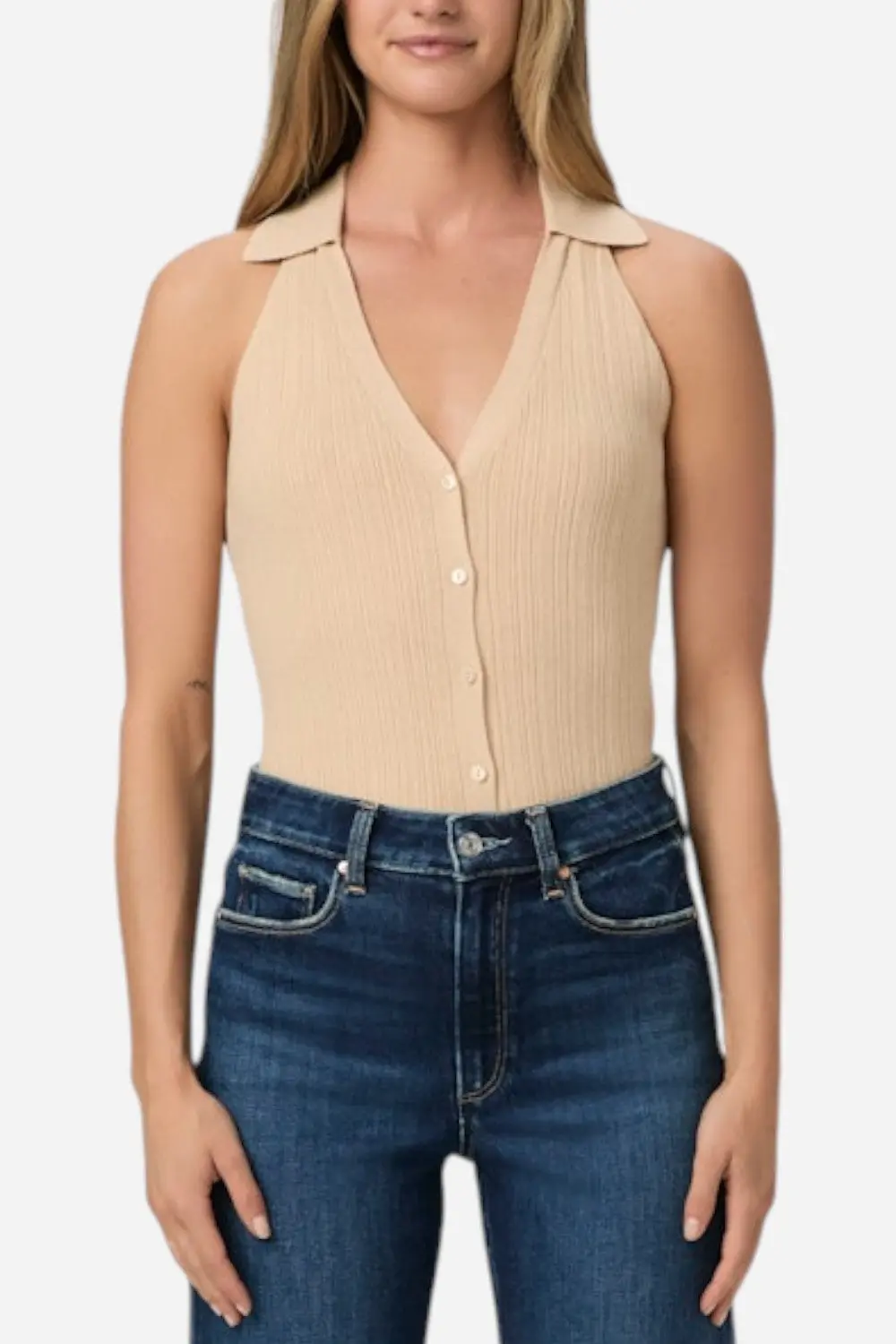 Paige Noellia Sweater Tank In Camel 1