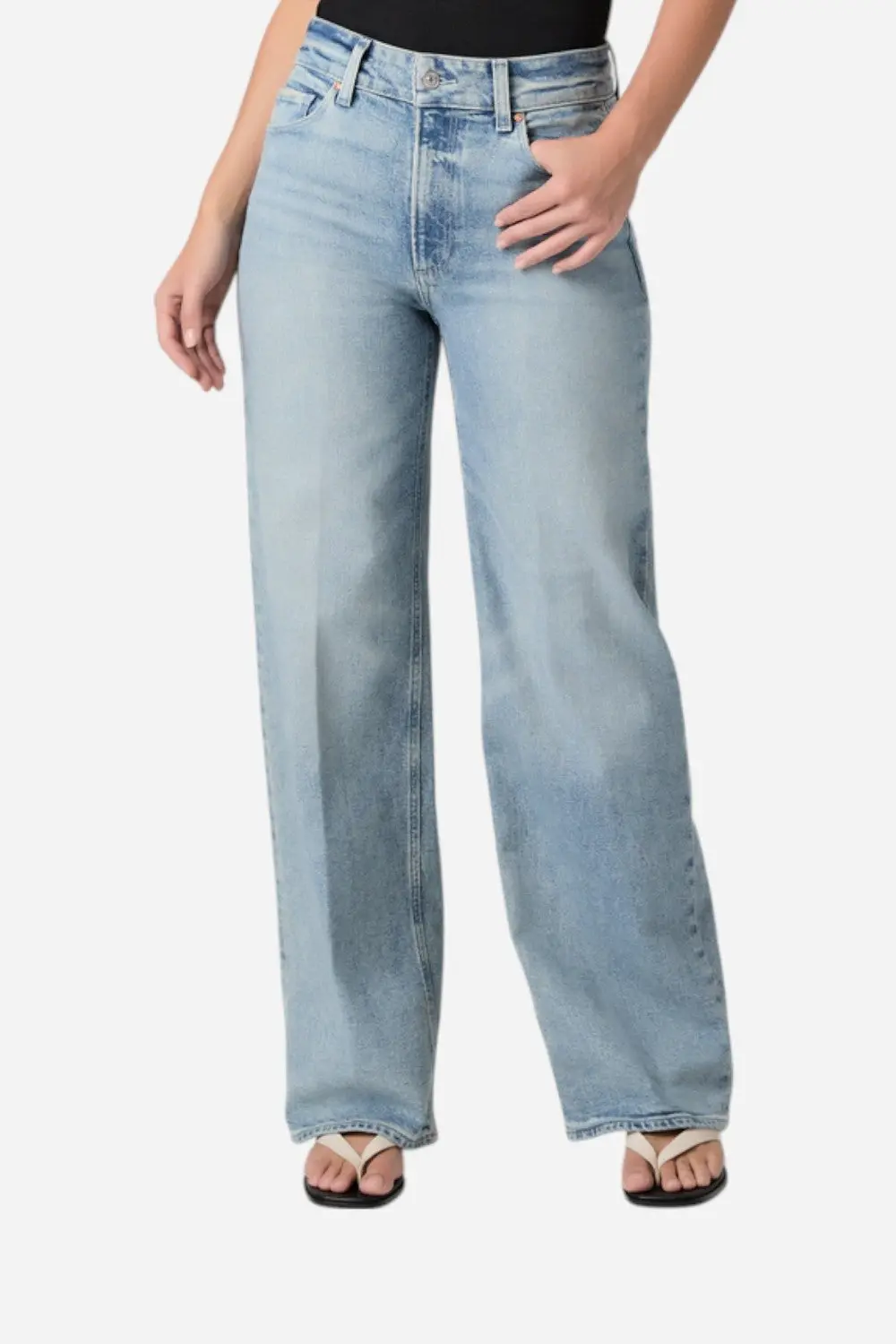 Paige Sasha 32" Wide Leg Jean In Low Key 1