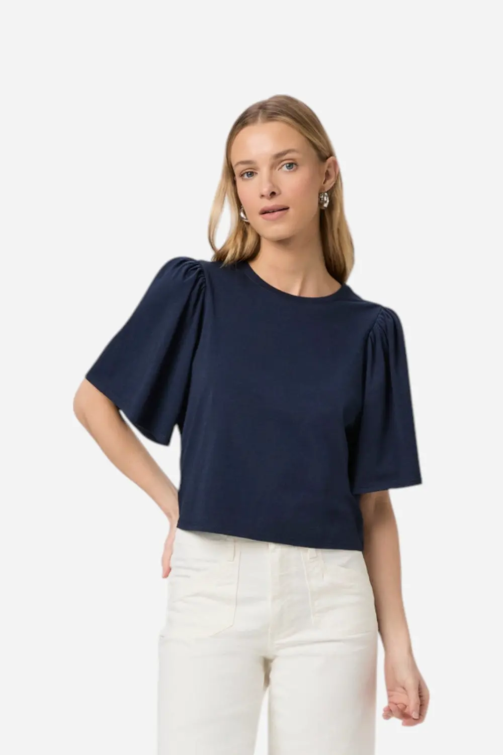 Paige Sigrid Tee In Dark Ink Blue 1