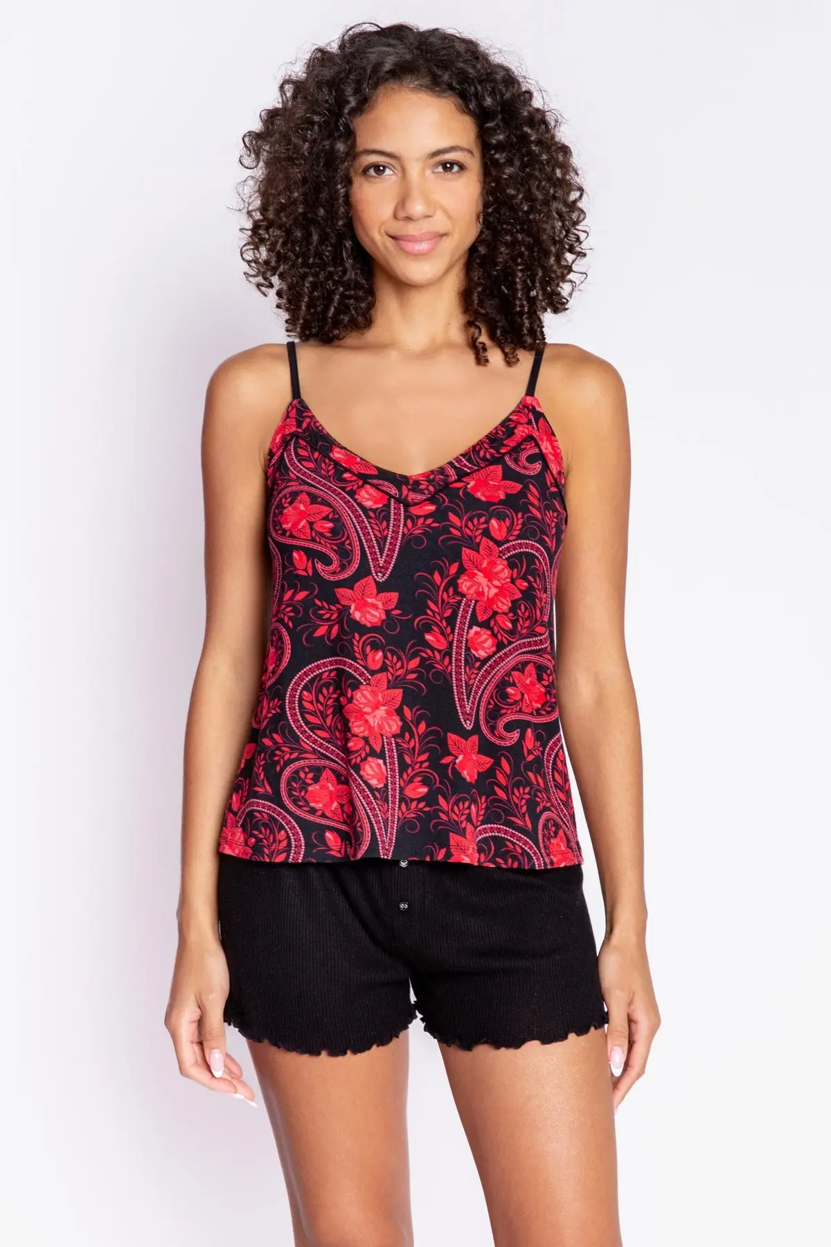 Paisley Nights Cami In Black 1