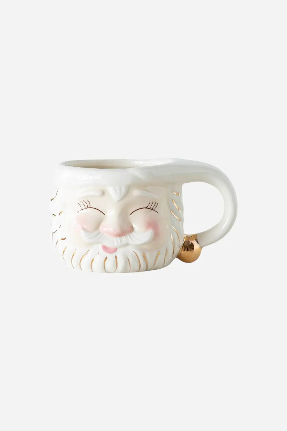 Papa Noel Cream Closed Eyes Mug 1