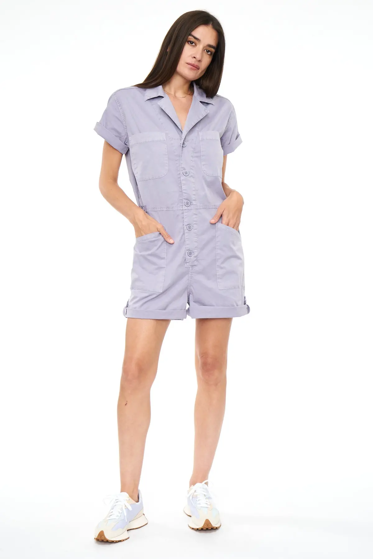 Pistola Parker Short Sleeve Romper In Plumeria 1