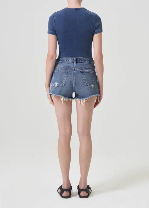 Agolde Parker Vintage Cut Off Short In Dark Swapmeet 2