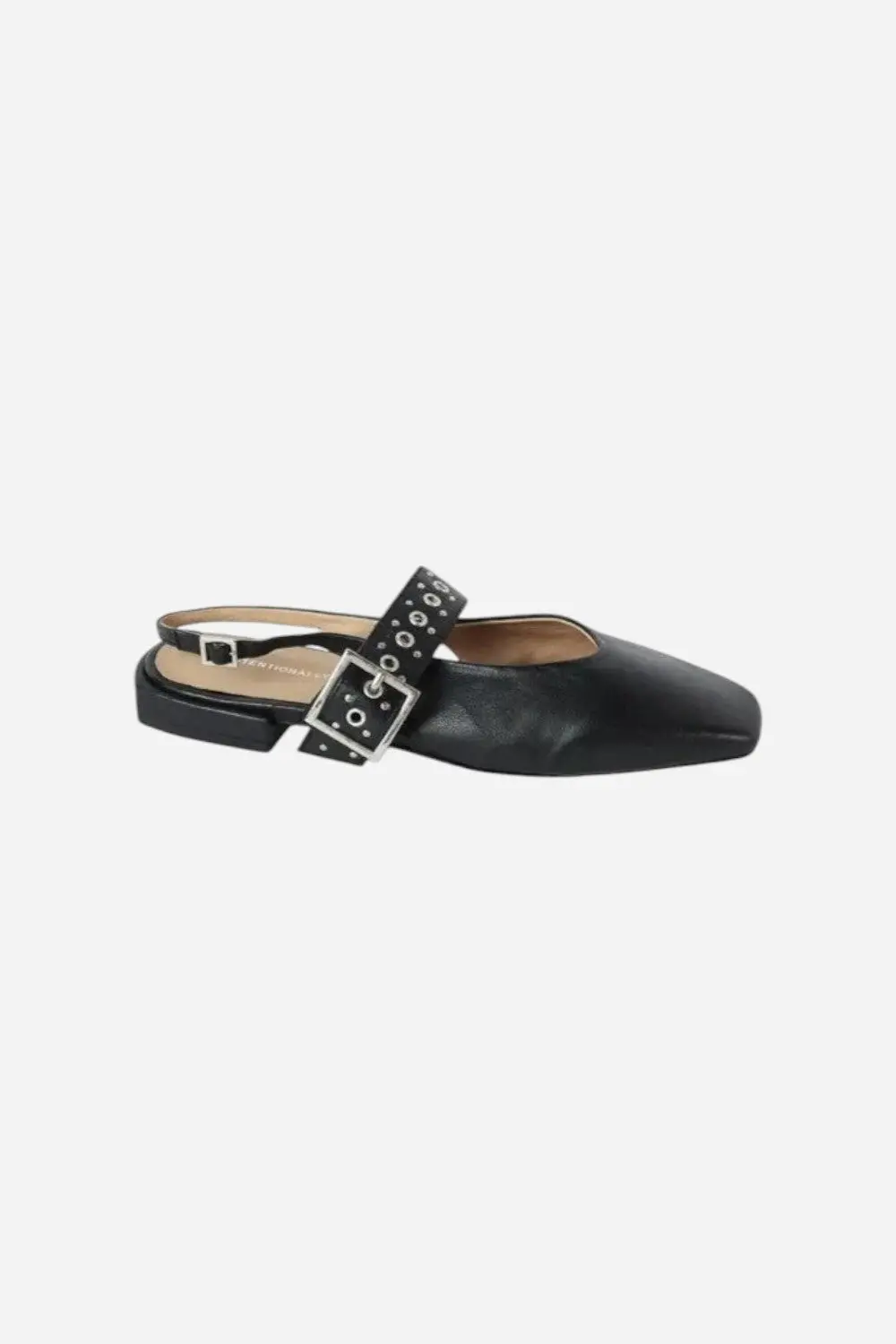 Intentionally Blank Pearl Singleback Ballet Flat In Black Sole 1