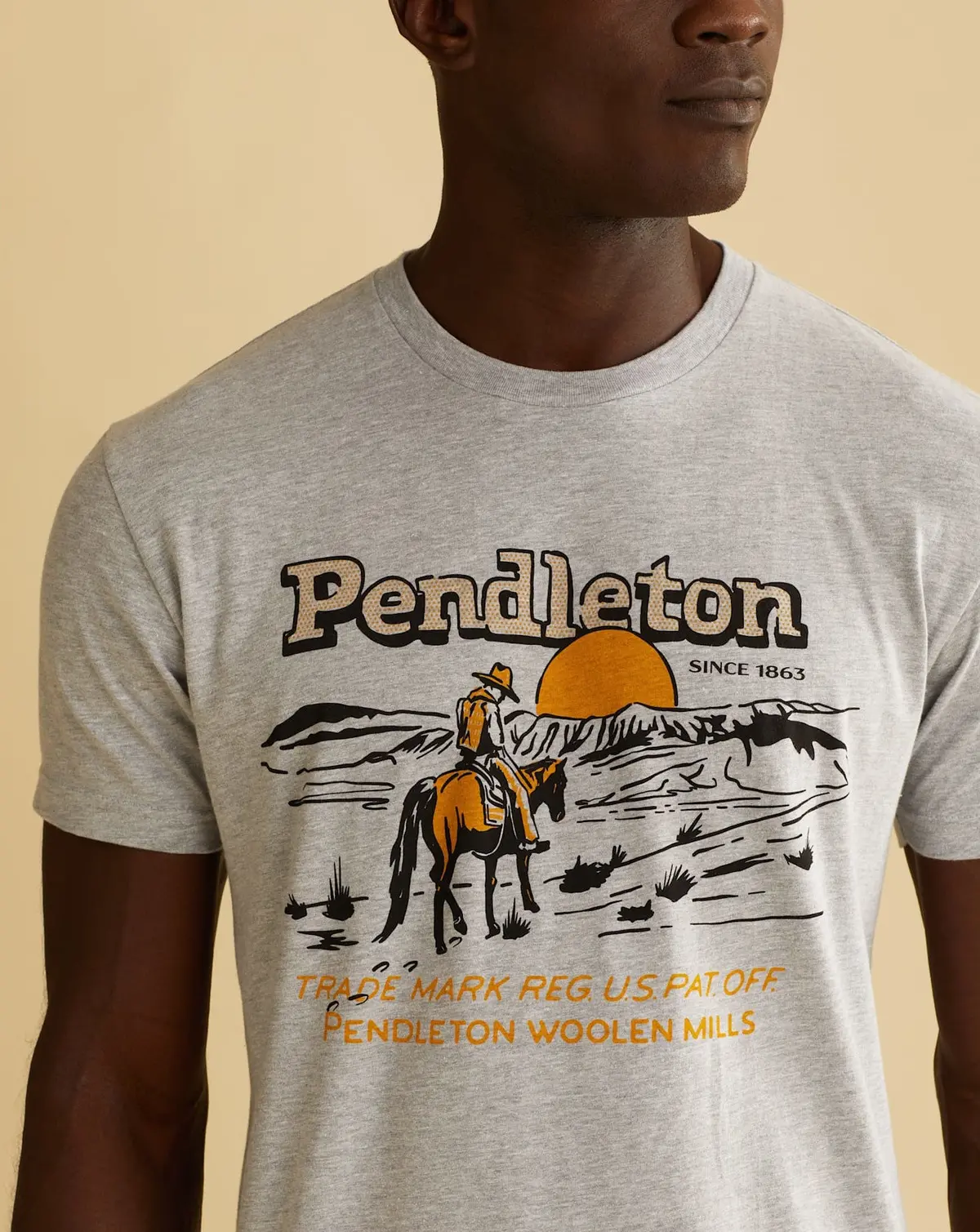 Pendleton Westbound Graphic Tee In Heather Grey/Black 1