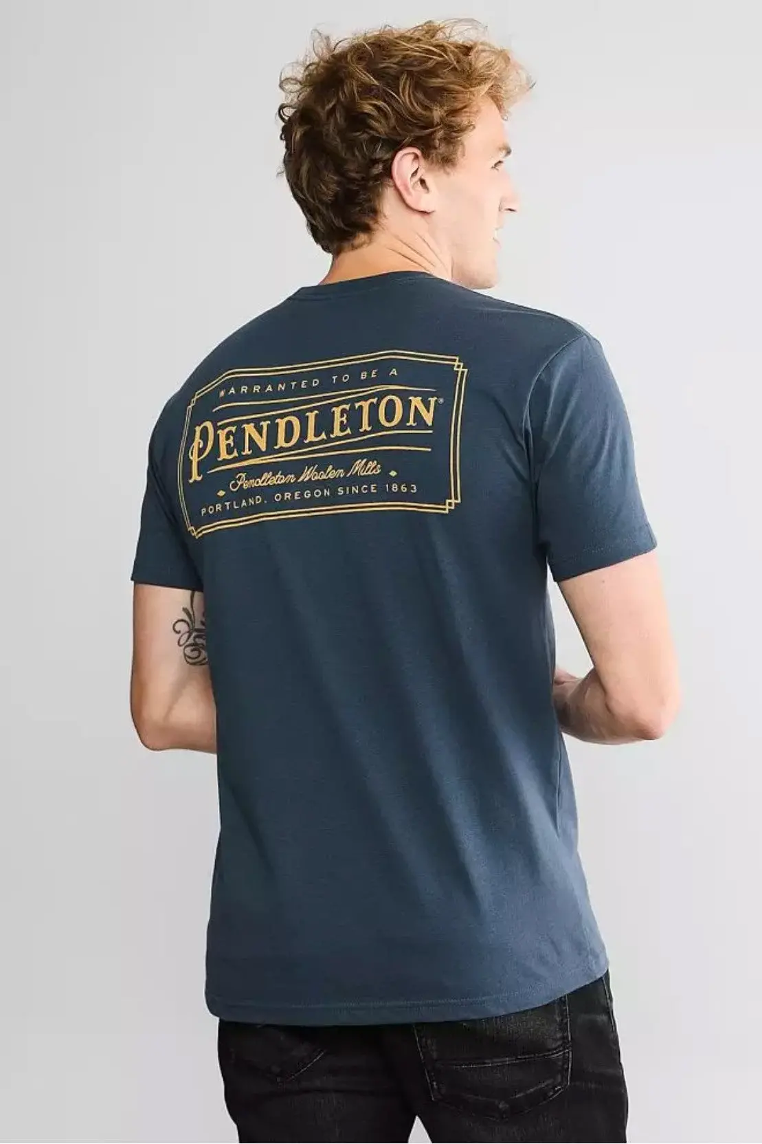 Pendleton Woolen Mills Vintage Logo Graphic Tee In Indigo Blue 1