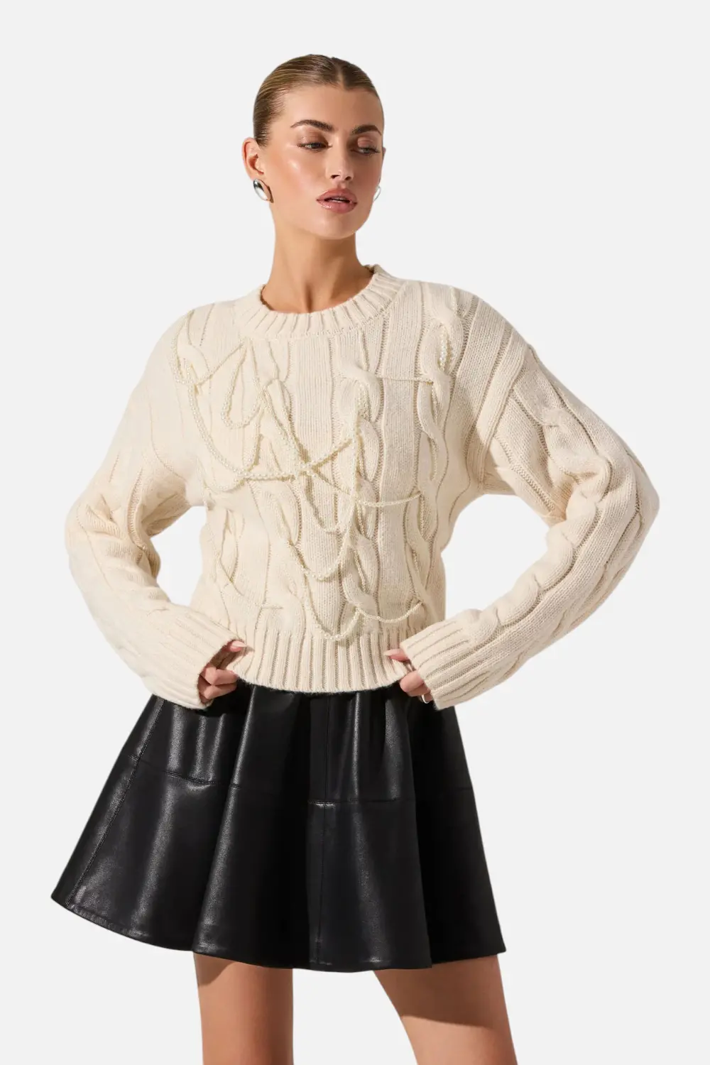 Astr The Label Pennina Sweater In Cream 1