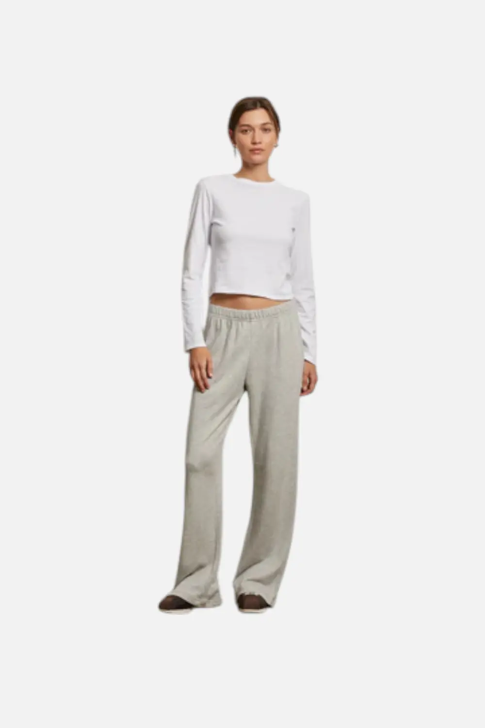 Perfect White Tee Women's Nora French Terry Pant In Heather Grey 1